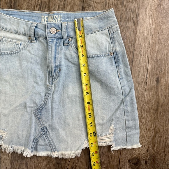 Rewash • Light Wash Distressed Denim Mini Skirt - Picture 7 of 9